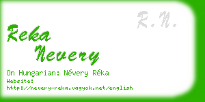 reka nevery business card